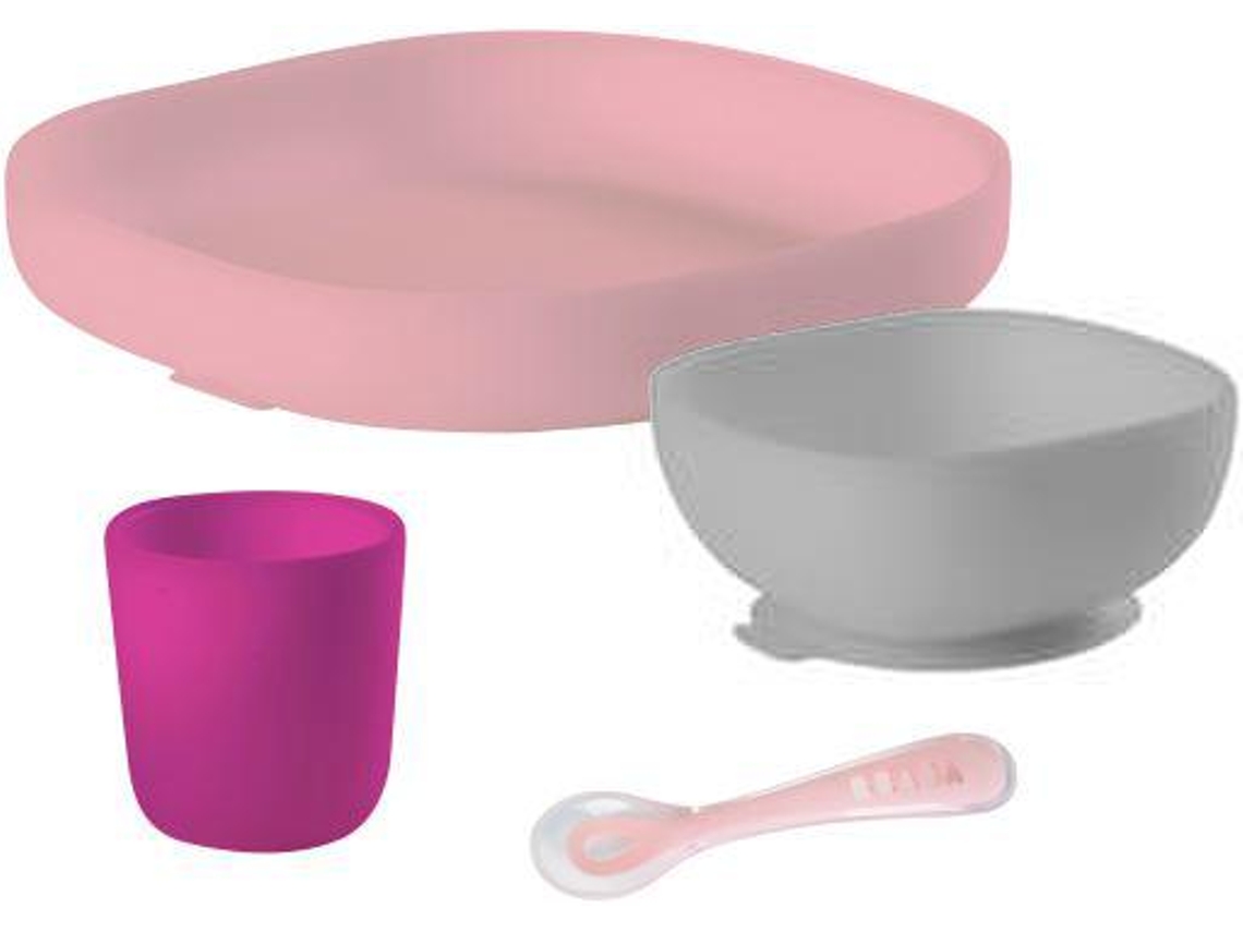 Beaba Pink Silicone Tableware Set 4 Pcs 2.82 Kg