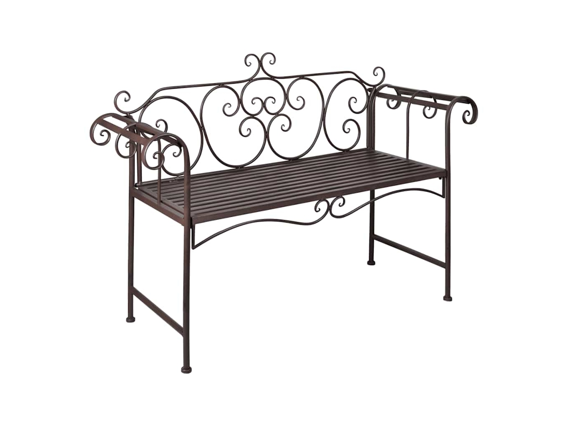 Banco de jardim VIDAXL Marrom Ferro (132x46x85 cm)
