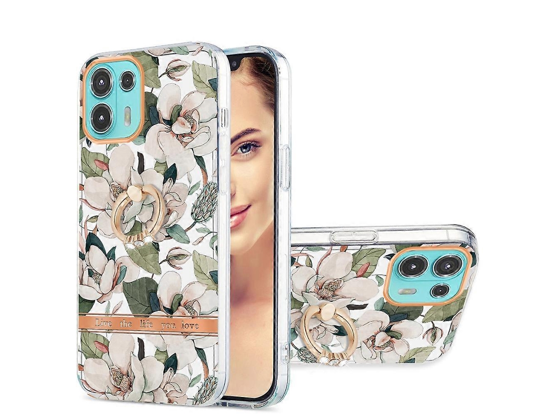 Capa De Celular Motorola Moto Edge 20 Lite Ring Imd Flowers Tpu