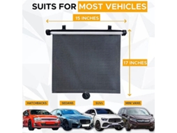Kit 2 cortinas retráteis janela carro anti UV ventosa ajuste privacidade calor YANYXR