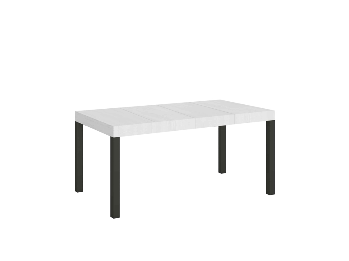 Mesa Extensível Everyday Premium 140/400x90 Cm, Freixo Branco, Pernas Antracite Itamoby