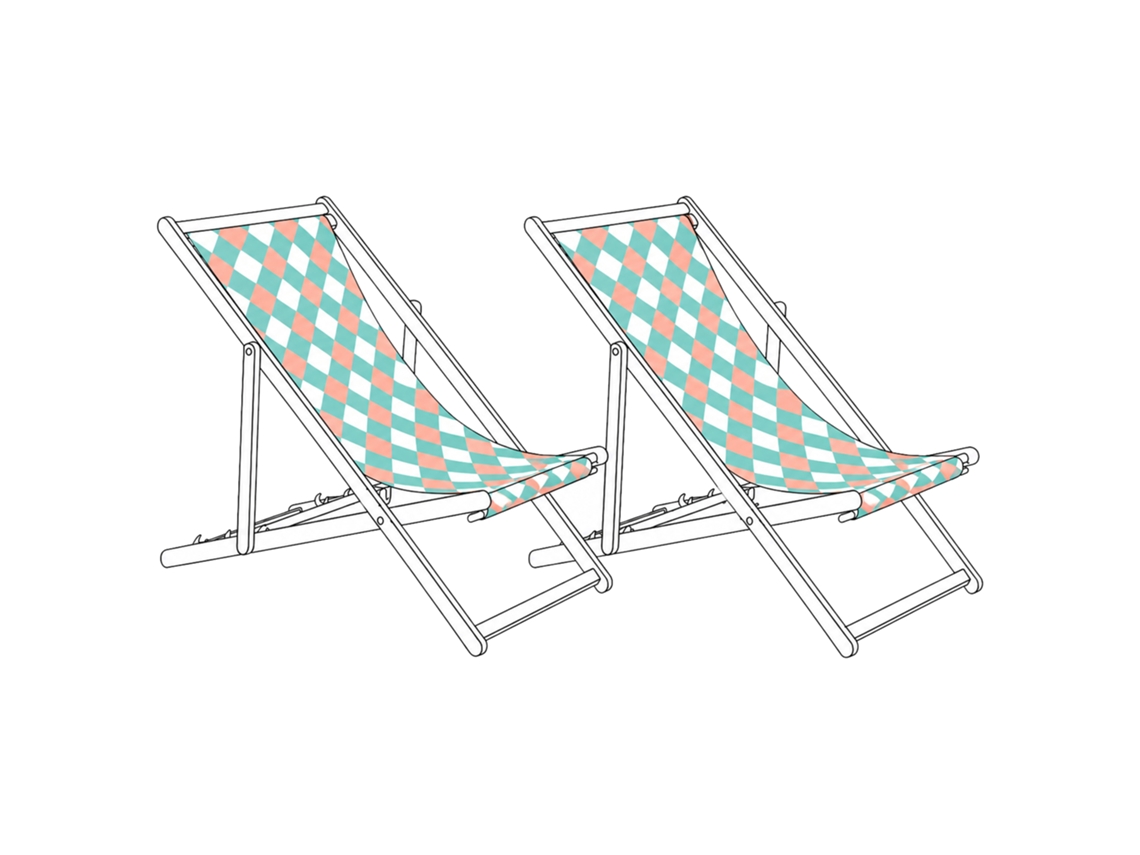 Conjunto De 2 Lonas De Substituição Para Espreguiçadeira Beliani Anzio/avellino De Poliéster Verde 44x113x1