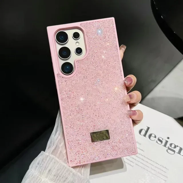 (rosa, Galaxy S25) Capa De Celular Luxuosa Com Diamantes Brilhantes, Proteção Completa, Resistente A Choques E Quedas.