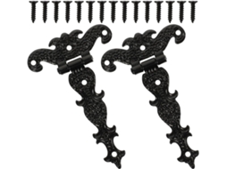 Conjunto De 2 Dobradiças Ferro Retrô Reforçadas Para Portas E Mesas, Com 8 Furos Para Parafusos Fácil Instalação