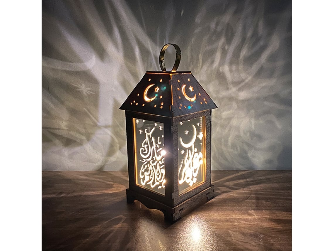 Lanterna Decorativa, Em Madeira, Tema De Ramadão E Eid, Para Mesa, Jardim, Festas, Eventos E Composição De Espaços