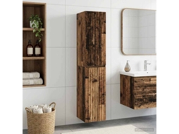 Vidaxl Gabinete De Banheiro Suspenso Madeira Antiga 33 X 34,5 X 160 Cm