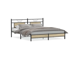 Bed Frame, Bed Frames Vidaxl Marrom Madeira Processada (183 X 203 Cm)