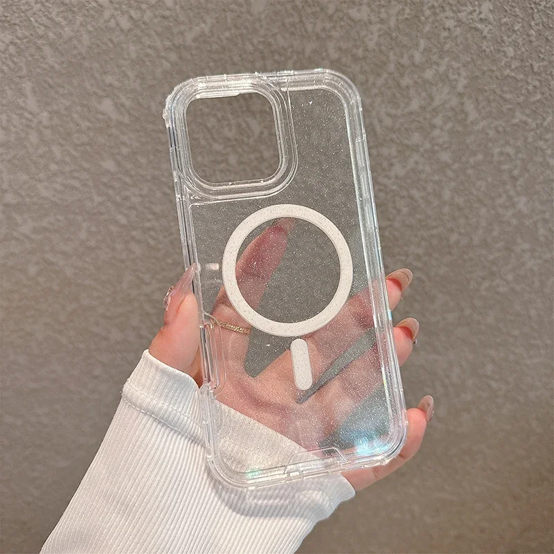Capa Para Celular 3 Em 1 Resistente A Quedas (transparente, Iphone 16 Pro Max), Compatível Com Carregamento Sem Fio Magnético E À Prova De Choque.