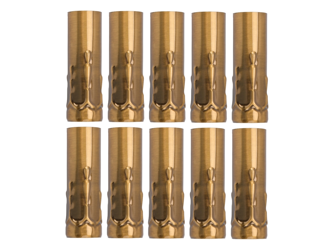 Rebe-10 Peças De Tubo Metálico E14 Para Porta-velas Base De Lâmpada Acessórios De Iluminação 25x80mm Ouro Bronze