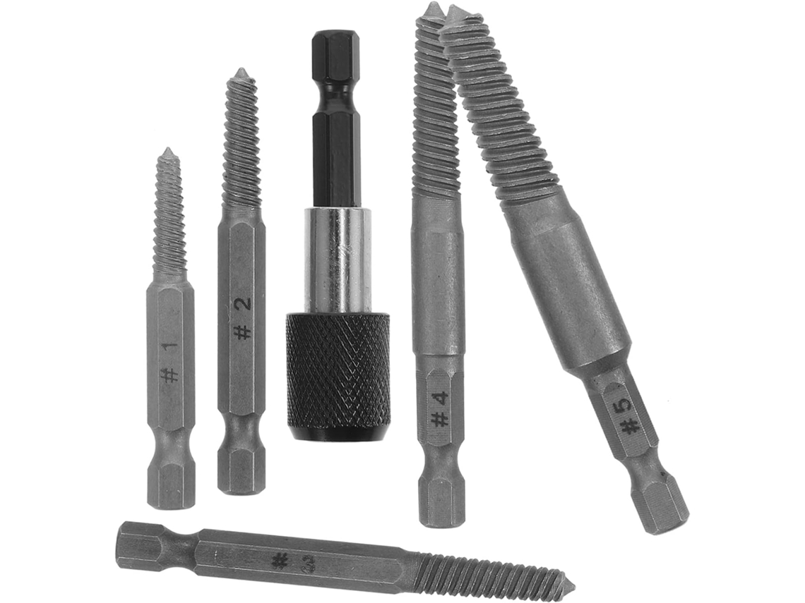 Kit de Extrator de Parafusos Quebrados Topbathy Alipis com 5 Peças e Encaixe Hexagonal, Manual
