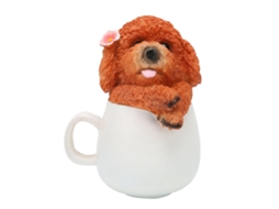 Ornamento De Cão Originality Cup Para Jardim Marrom