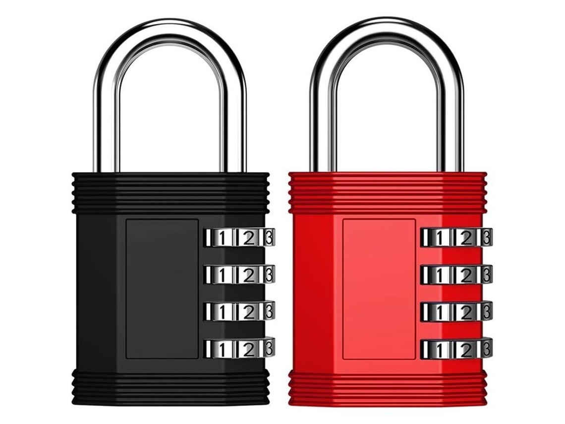Cerradura de combinação externa 2 unidades, candado 4 dígitos para ginásio, escola, armários Preto e vermelho S/MARCA