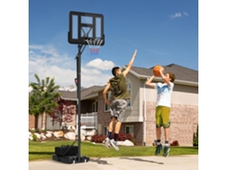 Arquibancada de Basquete, Cesto Ajustável, 235-305cm, Base com Rodas, Preto | S/MARCA