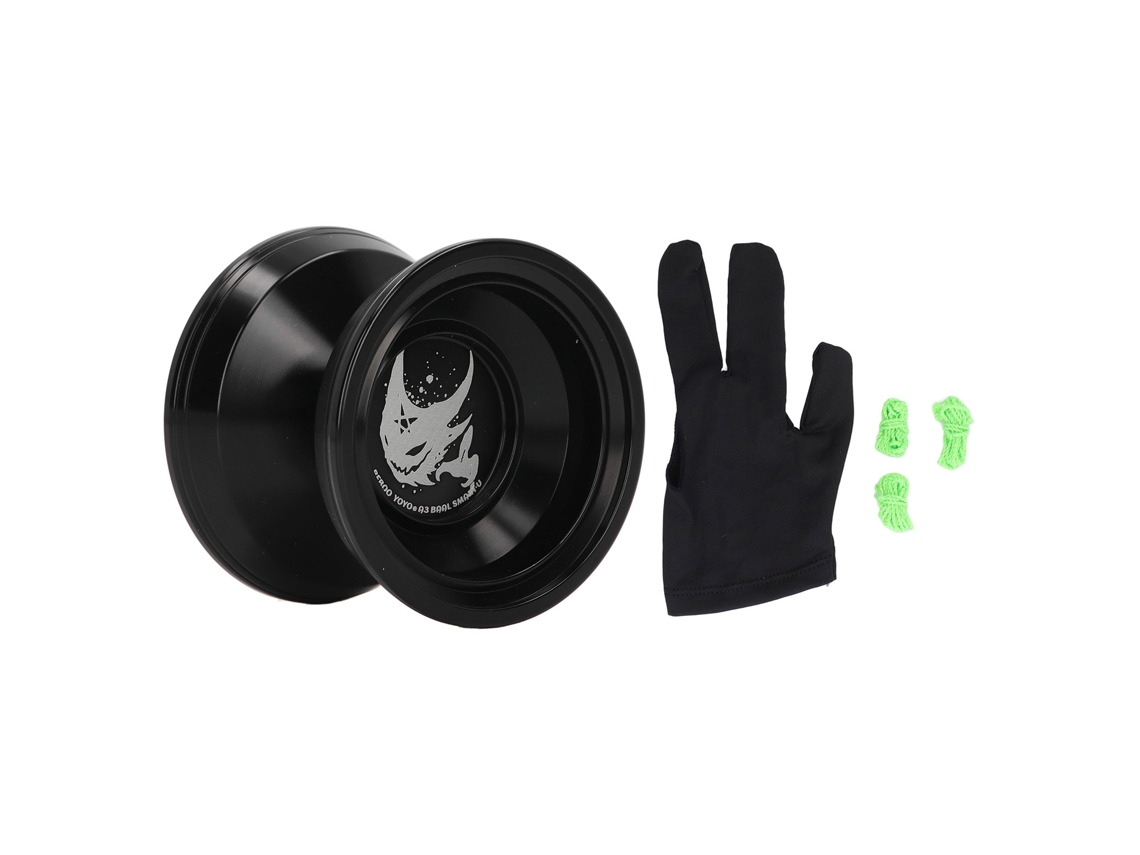 Primerox bola Yoyo Sem Resposta Liga Rotação Estável com Luva Corda Brinquedo para Crianças Preto Brilhante