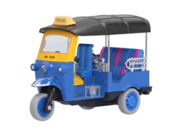 Rebe-modelo De Coche Tuk Tuk Triciclo Tailandés De Aleación Con Retroceso Juguete De Vehículo Para Niños Azul