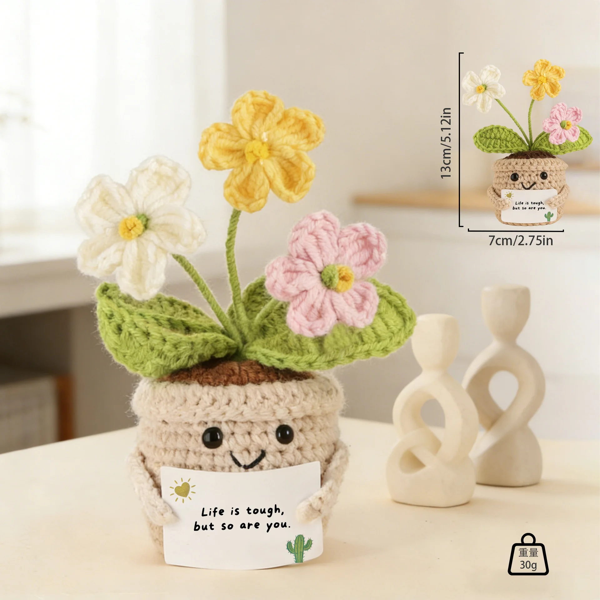 Novo Vaso De Tulipas De Crochê, Feito À Mão, Plantas De Crochê