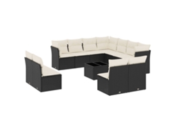 Garden Sofa Set, Garden Sofa Sets Vidaxl Preto Rattan / Vime (n/a)