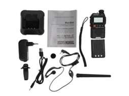 Rádio Comunicador Portátil, 100-240v, Visor Lcd, Preto