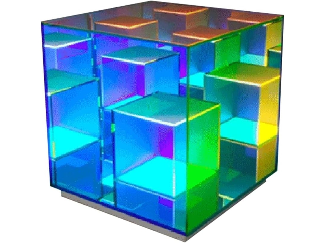 Luminária De Ambiente Em Forma Cubo, Com Intensidade Regulável E