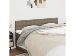 Cabecero 2 uds Tela 80x5x78/88 cm Gris-marrón