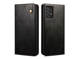 Capa De Couro Com Textura Crazy Horse Para Samsung Galaxy A23 5g Com Cera Oleosa