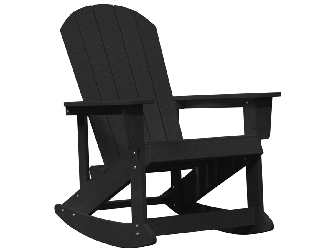 Conjunto 1 Cadeira Adirondack Vidaxl Preto Polietileno (92 X 73,5 X 92 Cm)