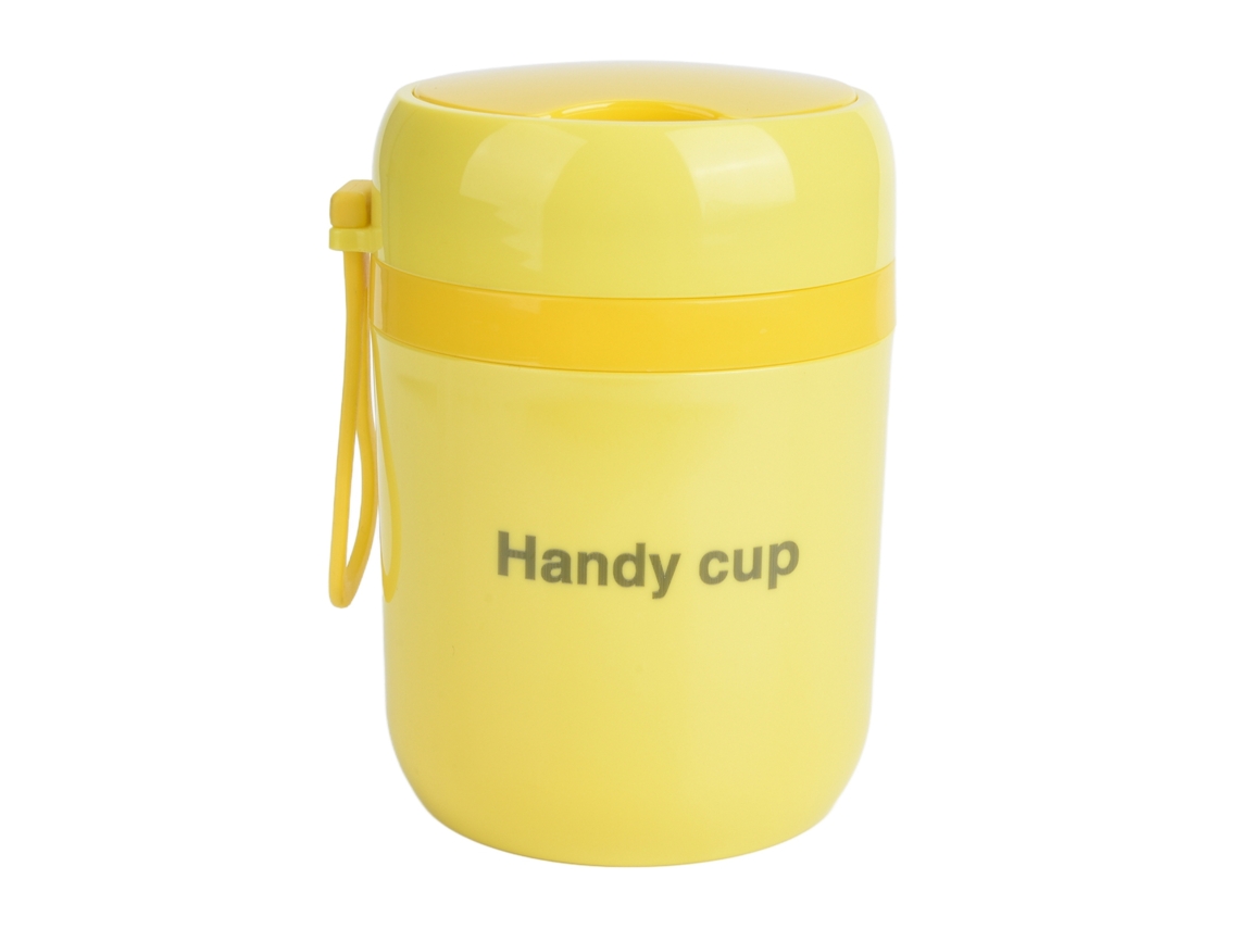 Nova Line recipiente Térmico para Sopa 500ml Aço Inox 304 com Colher Dobrável Anti Vazamento Jaune Fluo