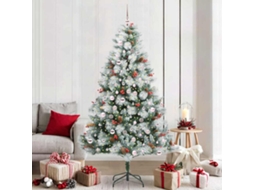 Vidaxl Árvore De Natal Artificial Verde E Branco 210 Cm