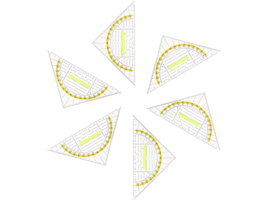 Réguas Triangulares Multifuncionais Com Números Nítidos, Conjunto De