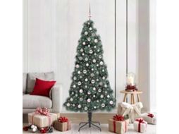 Vidaxl Árvore De Natal Artificial Pré-iluminada Com Conjunto De Bolas