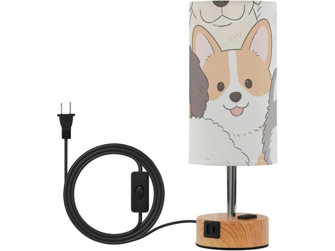 Luminária de mesa Yuiboo com 3 níveis de intensidade e toque suave, portas USB com certificação CEA e 3 temperaturas de cor para mesas.