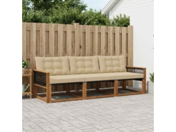 Vidaxl Conjunto De Sofás Para Exterior 3 Unid. Natural E Bege