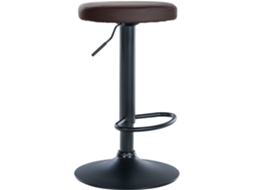Banqueta de bar X1 Design simples Altura ajustável Estofamento em PVC marrom Pés de metal preto 10_0006803 Décoshop26
