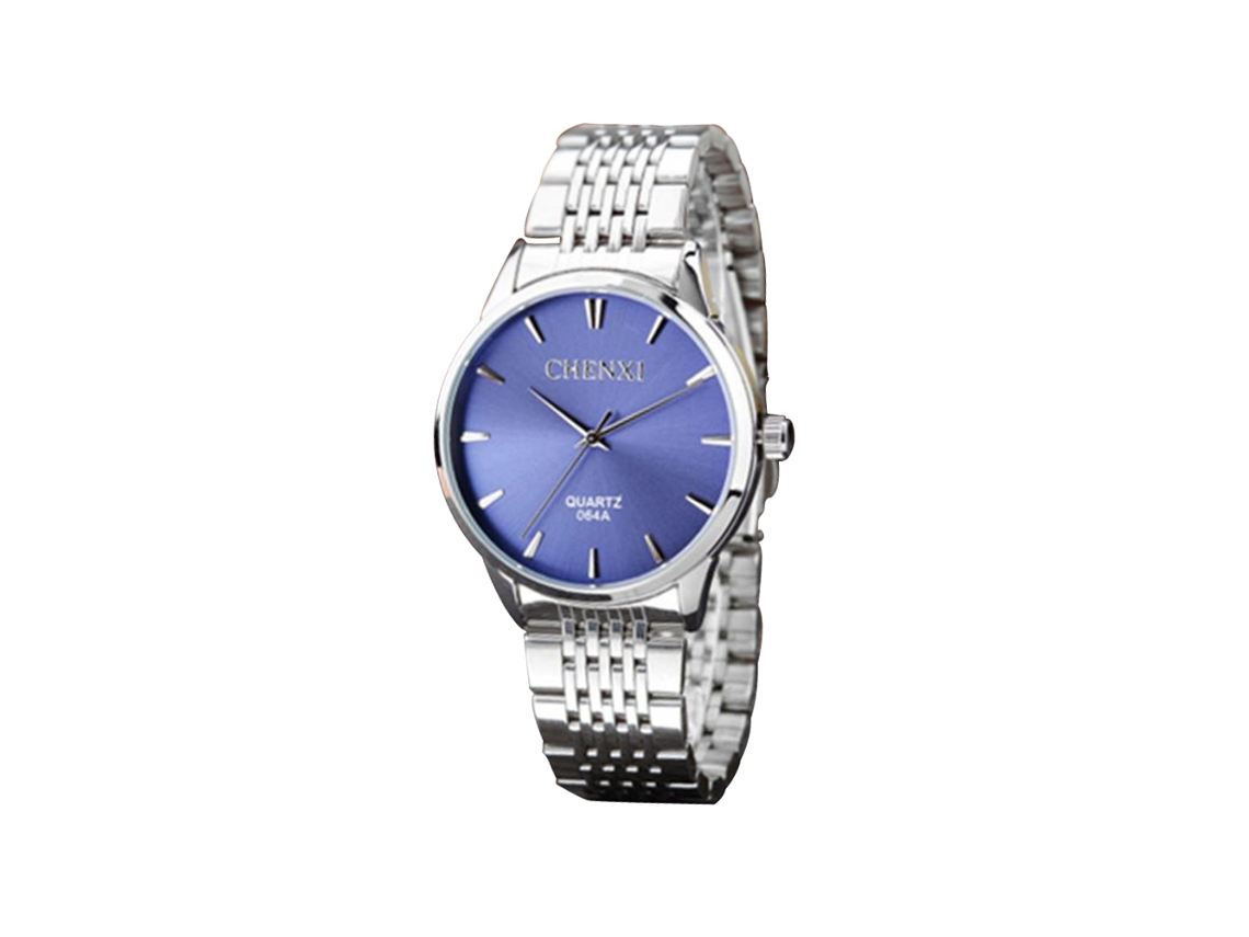 Reloj De Cuarzo De Metal Con Correa Ajustable Para Hombres Accesorio Empresarial Fashion Azul