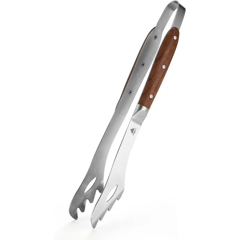 Pinça Para Churrasco Com Cabos De Jacarandá, 16,73 Polegadas De Comprimento, Qualidade Premium, Acessório Essencial Para Churrasco Ao Ar Livre
