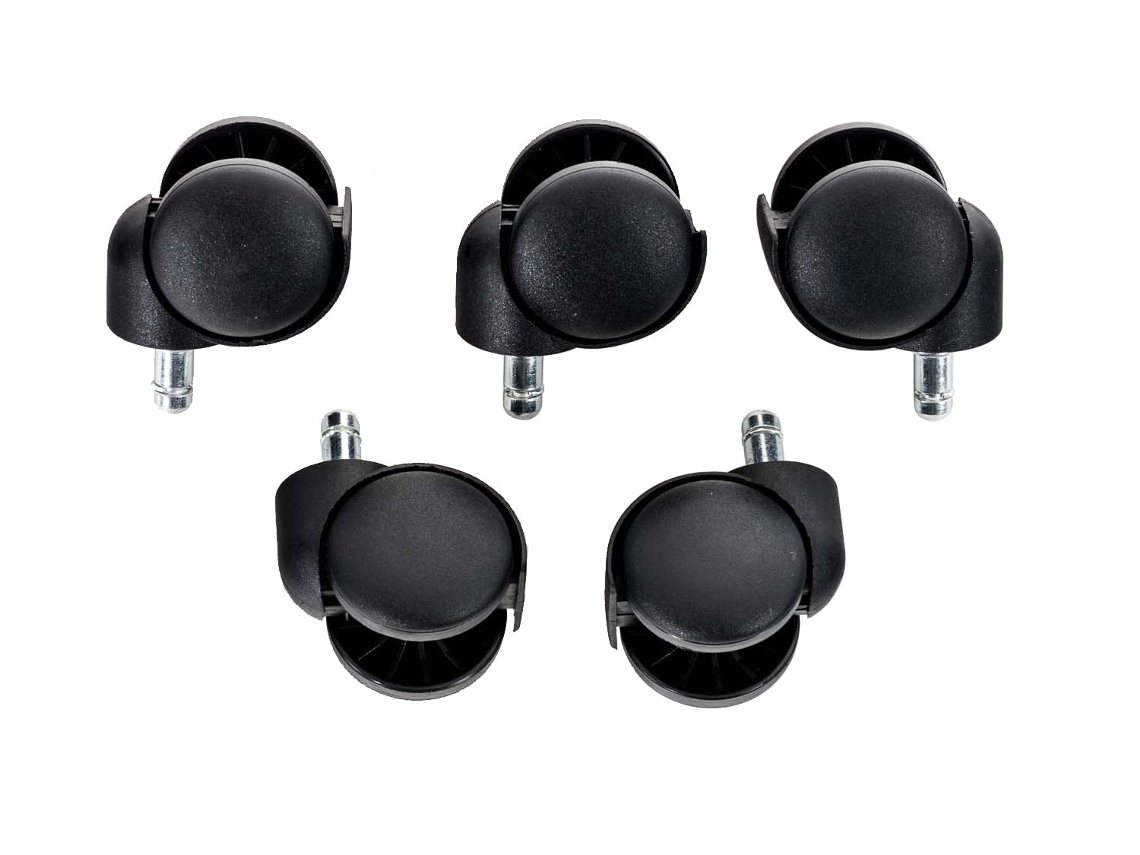 Conjunto De 5 Rodízios De Plástico Preto
