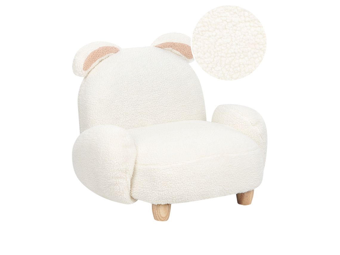 Cadeira para criança BELIANI Kanna de Imitação de pele Branco 65x51x45