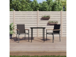 Vidaxl Cadeiras De Jardim 2 Pcs 55x61,5x90 Cm Textilene E Aço Preto