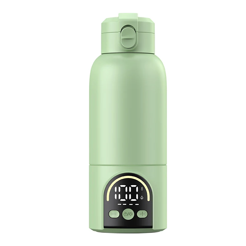 Aquecedor de Mamadeiras Elétrico Portátil, Aquecedor de Mamadeiras em Aço Inoxidável 316 com Luz Noturna MDUG (verde Suave)