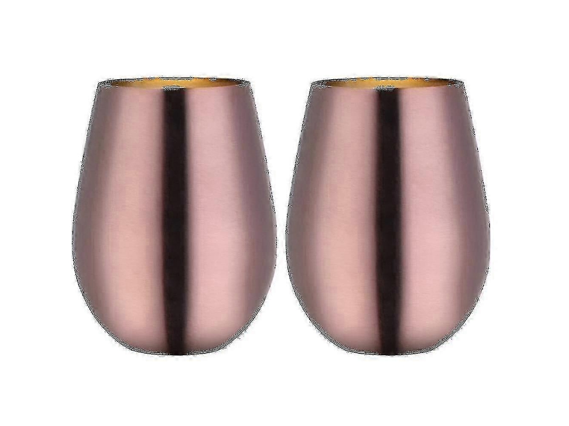 2-pack Copo De Vinho Sem Haste Aço Inoxidável Compatível Com Viagem