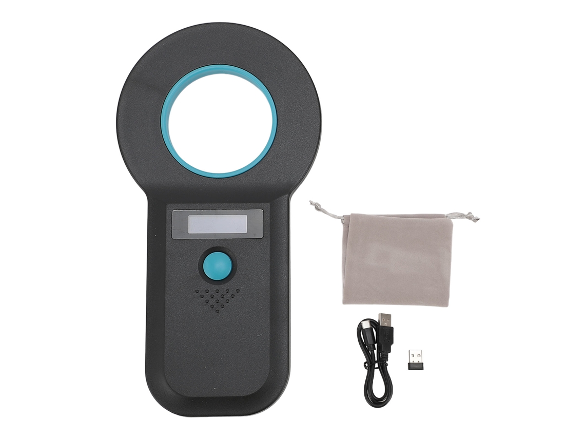 2026zentro-scanner De Microchip Para Pets Leitor De Tag Animal Interface Usb 15 Dígitos Armazenamento 128 Dados Preto