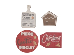 4 Peças de Placa de Madeira Natal em Camadas