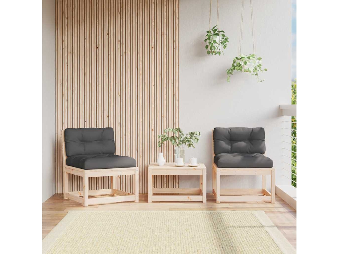 Vidaxl Sofás De Jardim C/ Almofadões 2 Pcs Pinho Maciço