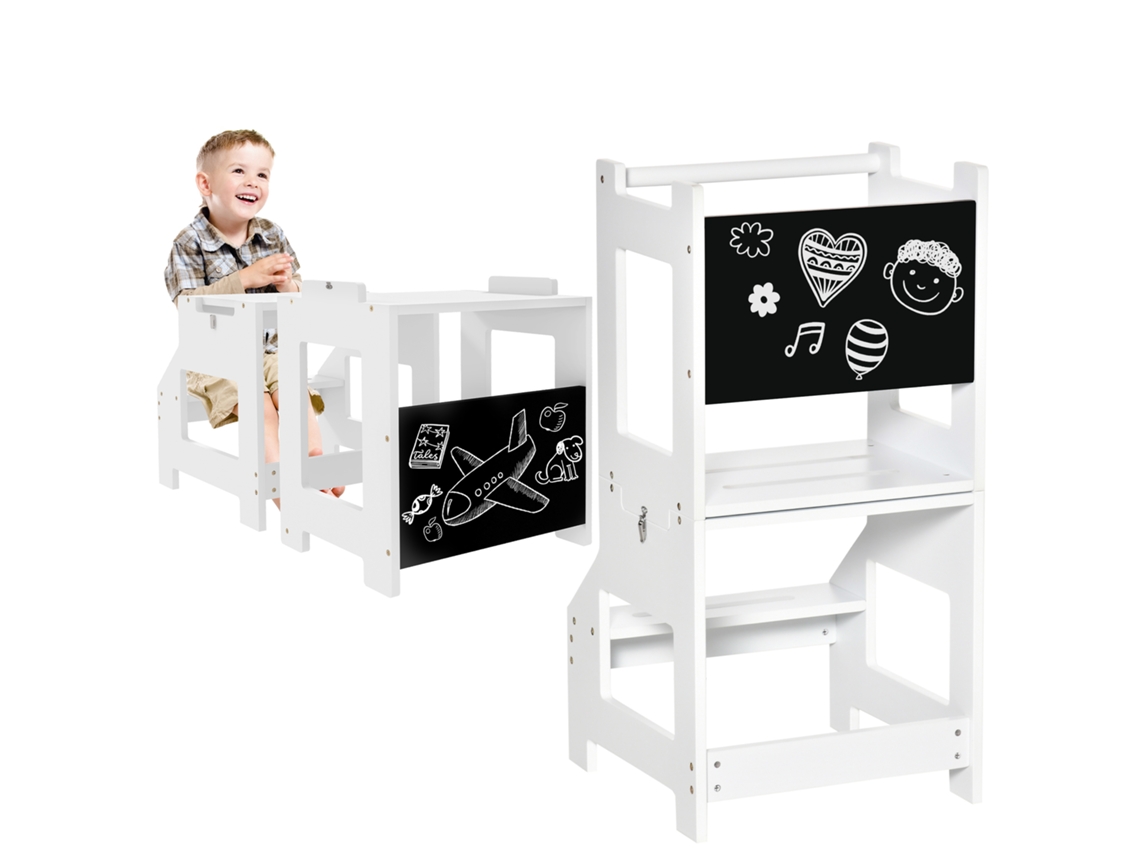 Torre de Aprendizagem Mdf Cor Branco 42x44x86 cm Homcom