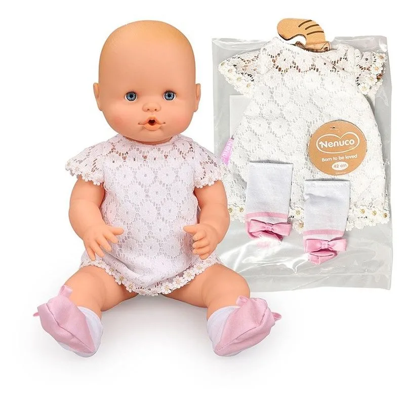 Conjunto Casual Nenuco Branco para Bonecas 42 cm 40891 Famosap25