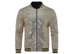 2026 chaqueta Casual de Lentejuelas para Hombre Chaqueta Bomber Con Cremallera para Fiesta