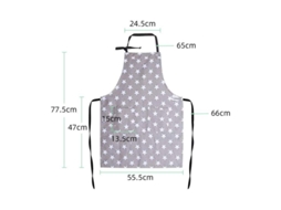 2026 delantal de Cozinha Grey Star para Mulher de Lona de Algodão Ajustável com Bolsos para Adultos