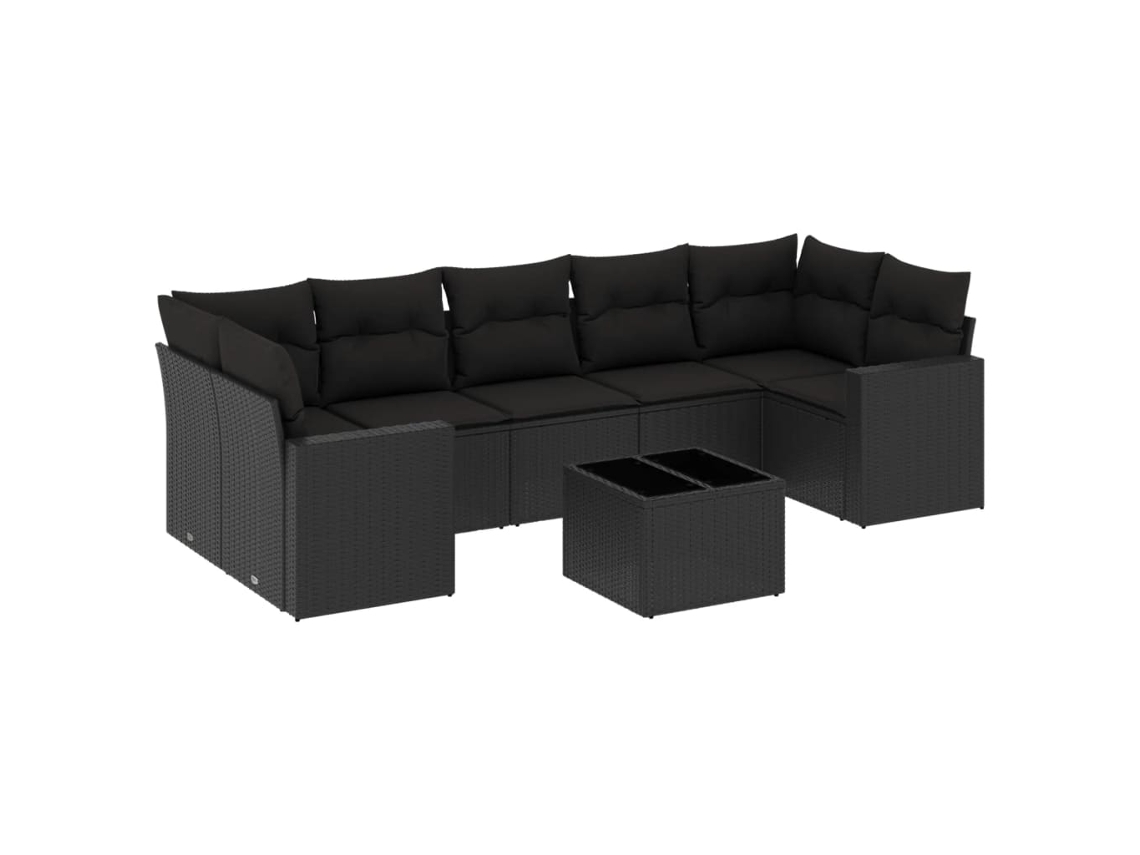 Garden Sofa Set, Garden Sofa Sets Vidaxl Preto Rattan / Vime (n/a)