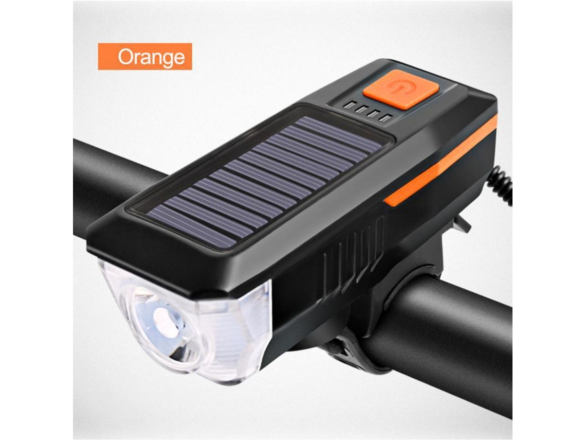 Luz Solar Para Bicicleta Com Alto- Falante Recarregável Via Usb, Verde.