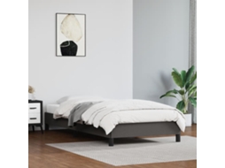 Vidaxl Estrutura De Cama 90x190 Cm Couro Artificial Cinzento